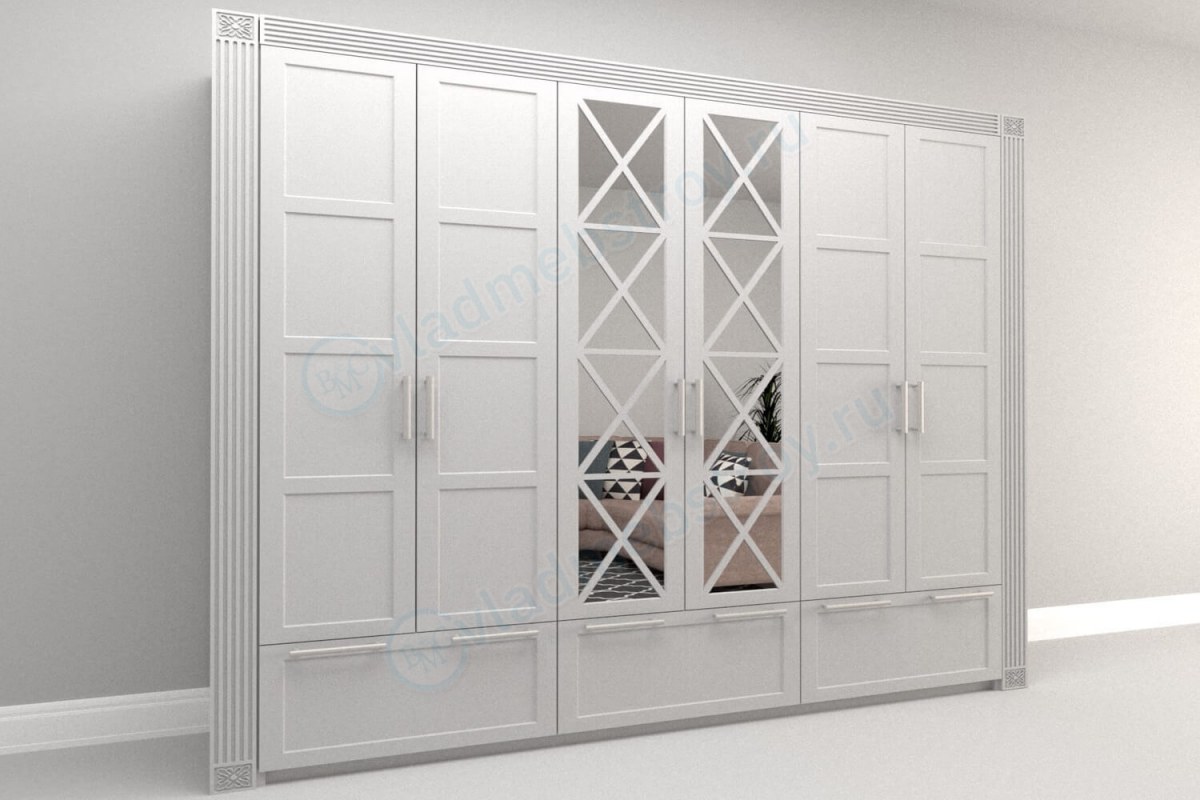 Белый распашной шкаф Оледжио фото