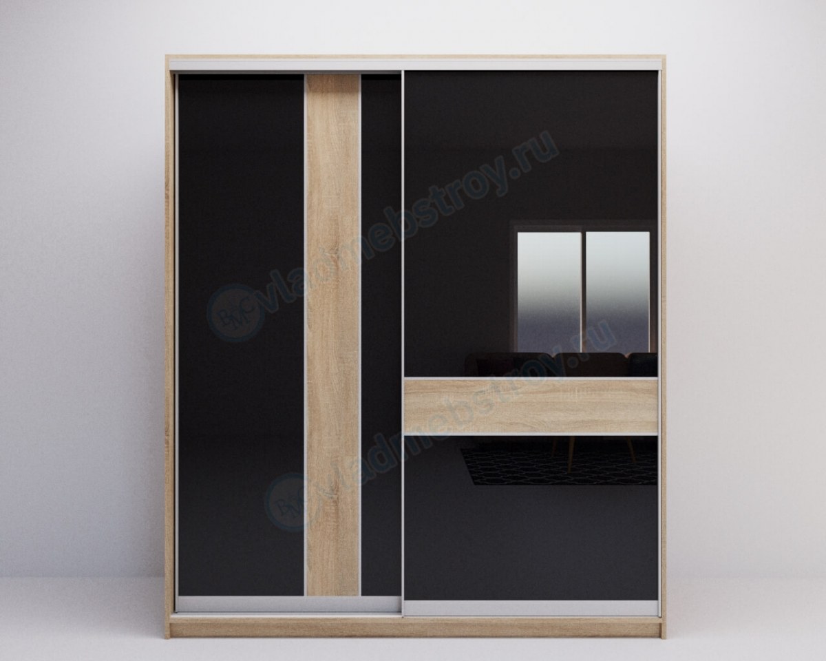 Шкаф-купе Кенвуд в темном глянцевом цвете фото