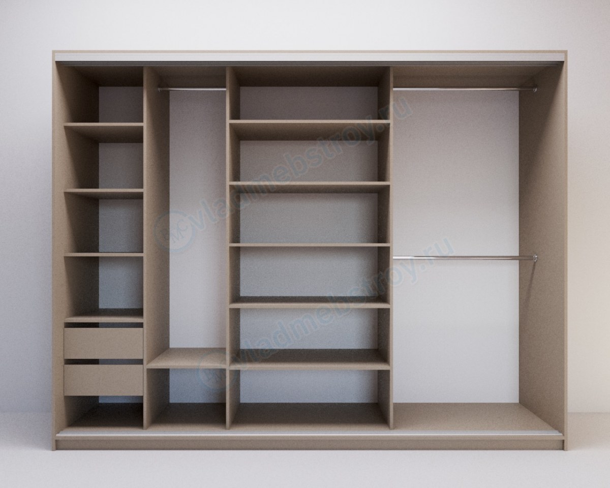 Шкаф-купе Градиент (вид изнутри) фото