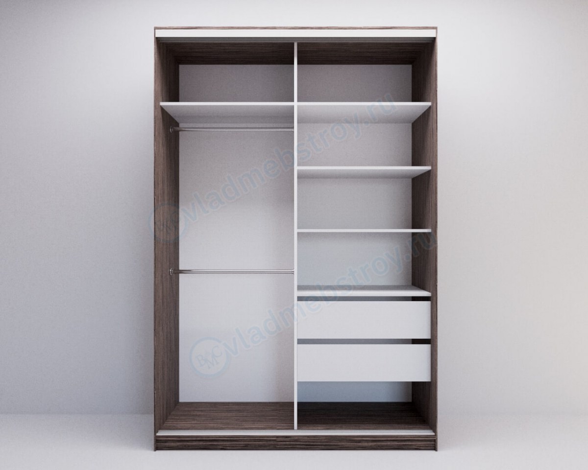 Шкаф-купе Кофе вид внутри фото