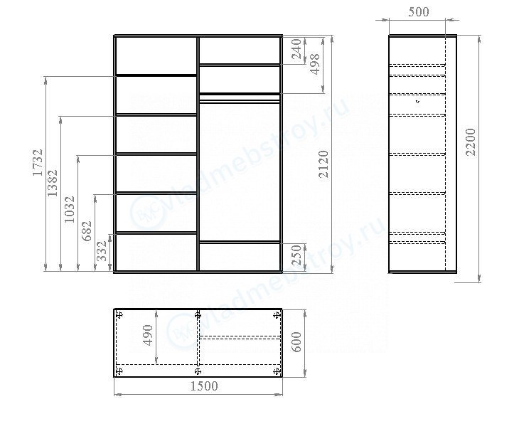 Чертеж шкафа-купе: миссия выполнима
