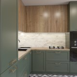 Удобный угловой кухонный гарнитур Лэстэр