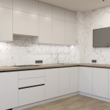 Белая светлая большая кухня