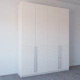 Шкаф Грэй белого цвета со сложной фрезеровкой