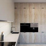 Угловой кухонный гарнитур с подсветкой рабочей поверхности