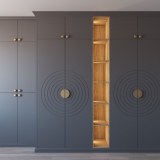 Темный стильный дизайн шкафа Анисса