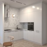 Белый кухонный гарнитур маленького размера