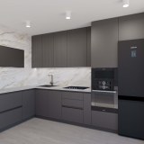 Кухня черного матового цвета фото
