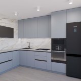 Кухня нежно-голубого цвета фото