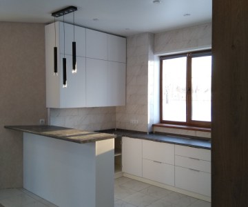 Белая кухня угловая в современном стиле фото