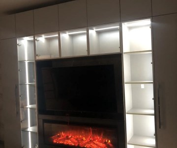 Мебельная стенка для камина Мебельная стенка для камина фото